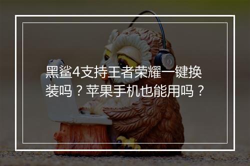黑鲨4支持王者荣耀一键换装吗？苹果手机也能用吗？