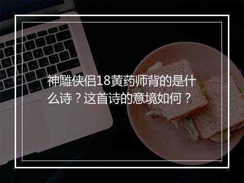神雕侠侣18黄药师背的是什么诗？这首诗的意境如何？