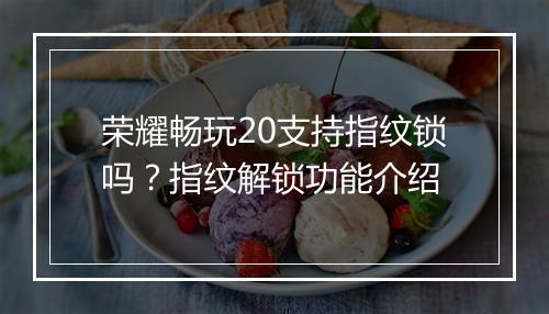 荣耀畅玩20支持指纹锁吗？指纹解锁功能介绍
