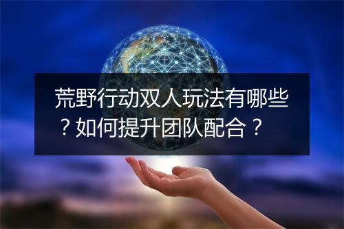 荒野行动双人玩法有哪些？如何提升团队配合？