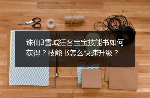 诛仙3雪域狂客宝宝技能书如何获得？技能书怎么快速升级？