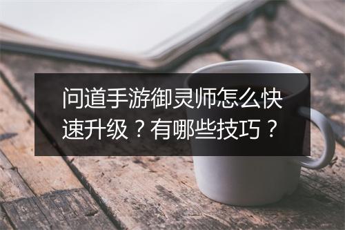 问道手游御灵师怎么快速升级？有哪些技巧？