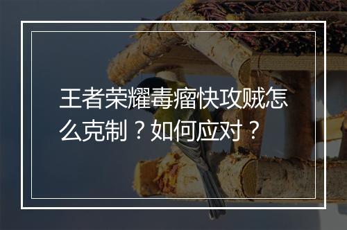 王者荣耀毒瘤快攻贼怎么克制？如何应对？