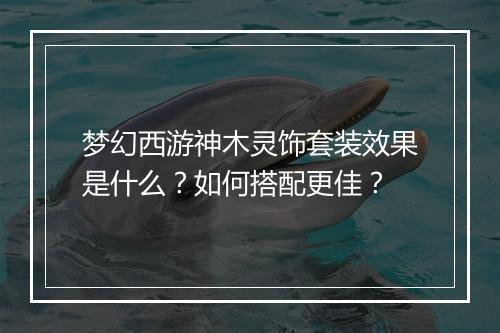 梦幻西游神木灵饰套装效果是什么？如何搭配更佳？