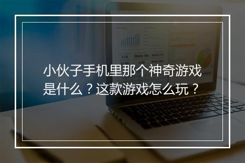 小伙子手机里那个神奇游戏是什么？这款游戏怎么玩？