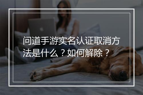问道手游实名认证取消方法是什么？如何解除？