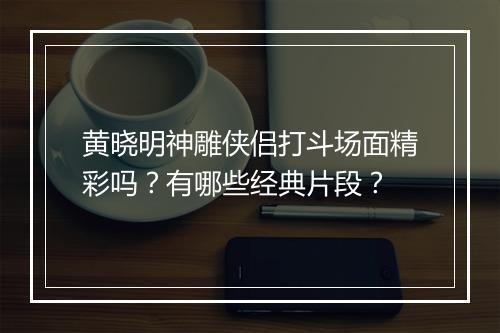黄晓明神雕侠侣打斗场面精彩吗?有哪些经典片段?