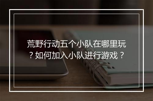 荒野行动五个小队在哪里玩？如何加入小队进行游戏？