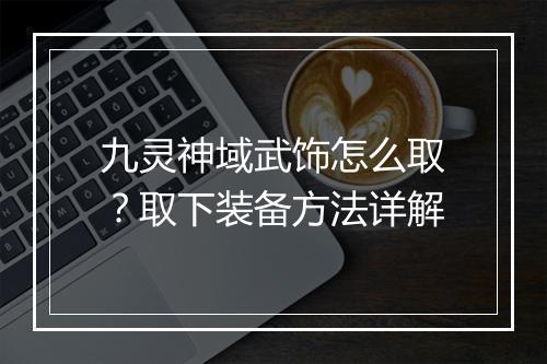 九灵神域武饰怎么取？取下装备方法详解