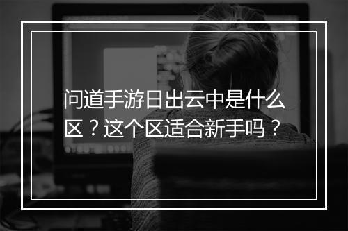 问道手游日出云中是什么区？这个区适合新手吗？