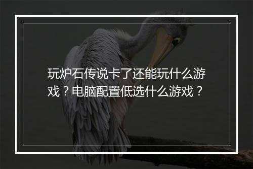 玩炉石传说卡了还能玩什么游戏？电脑配置低选什么游戏？