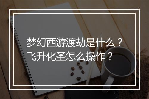 梦幻西游渡劫是什么?飞升化圣怎么操作?