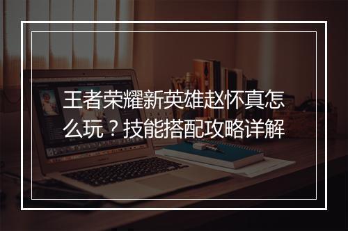 王者荣耀新英雄赵怀真怎么玩？技能搭配攻略详解