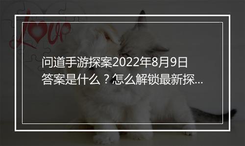 问道手游探案2022年8月9日答案是什么？怎么解锁最新探案线索？