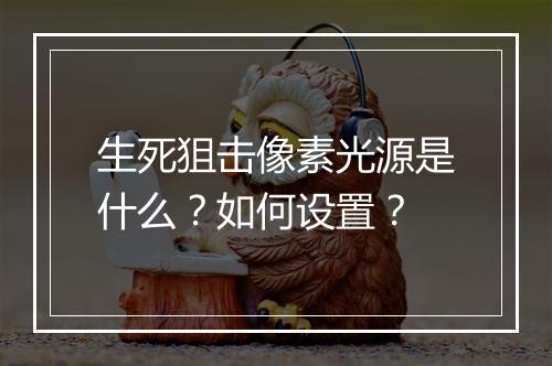 生死狙击像素光源是什么？如何设置？