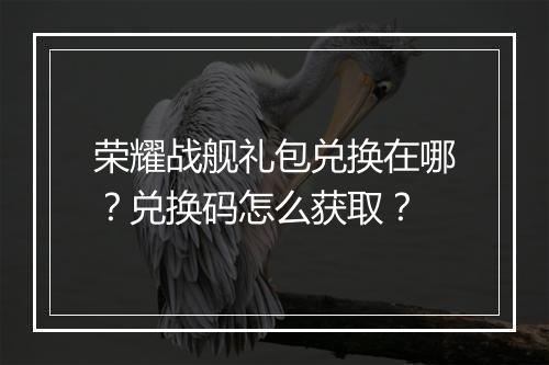 荣耀战舰礼包兑换在哪？兑换码怎么获取？