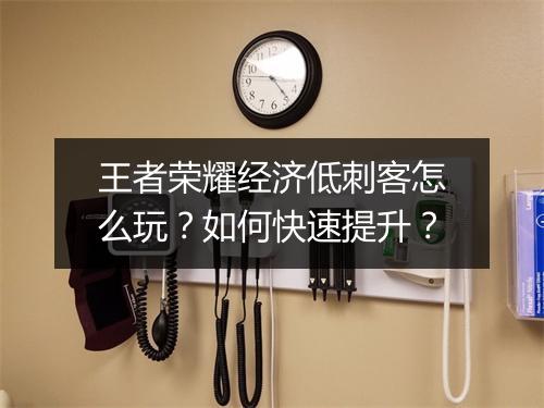 王者荣耀经济低刺客怎么玩？如何快速提升？
