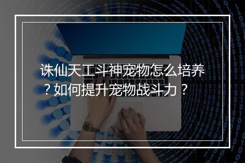 诛仙天工斗神宠物怎么培养?如何提升宠物战斗力?