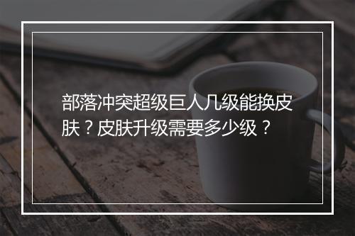 部落冲突超级巨人几级能换皮肤？皮肤升级需要多少级？