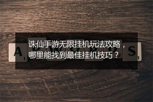 诛仙手游无限挂机玩法攻略,哪里能找到最佳挂机技巧?