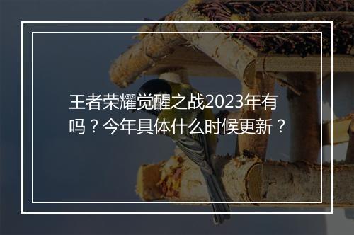 王者荣耀觉醒之战2023年有吗？今年具体什么时候更新？
