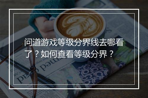 问道游戏等级分界线去哪看了？如何查看等级分界？