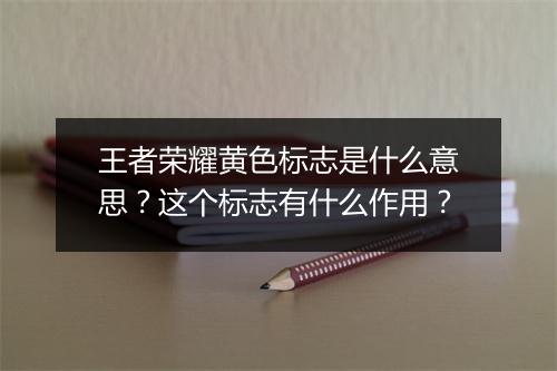 王者荣耀黄色标志是什么意思？这个标志有什么作用？