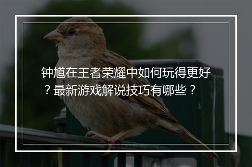 钟馗在王者荣耀中如何玩得更好？最新游戏解说技巧有哪些？