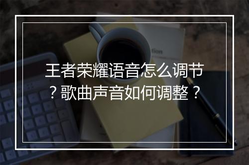 王者荣耀语音怎么调节？歌曲声音如何调整？