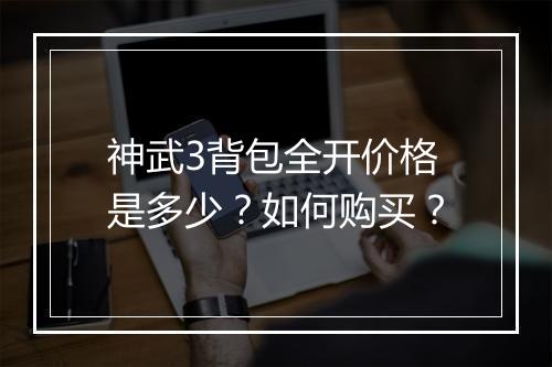 神武3背包全开价格是多少？如何购买？