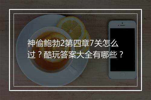 神偷鲍勃2第四章7关怎么过？酷玩答案大全有哪些？