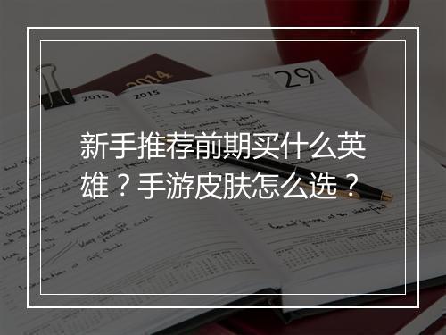 新手推荐前期买什么英雄？手游皮肤怎么选？