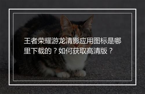 王者荣耀游龙清影应用图标是哪里下载的？如何获取高清版？