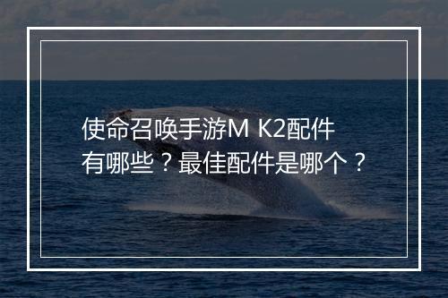 使命召唤手游M K2配件有哪些？最佳配件是哪个？