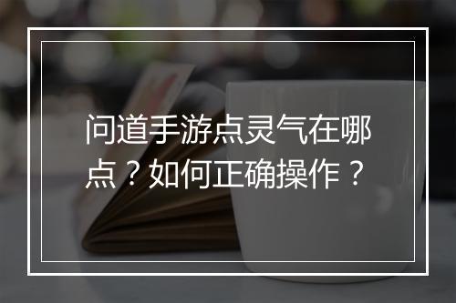 问道手游点灵气在哪点？如何正确操作？