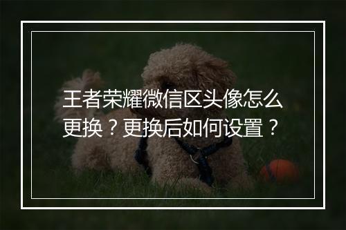 王者荣耀微信区头像怎么更换？更换后如何设置？