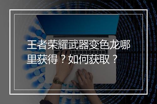 王者荣耀武器变色龙哪里获得?如何获取?