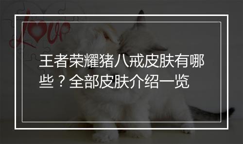 王者荣耀猪八戒皮肤有哪些?全部皮肤介绍一览