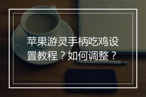 苹果游灵手柄吃鸡设置教程？如何调整？