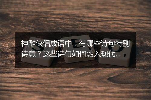 神雕侠侣成语中，有哪些诗句特别诗意？这些诗句如何融入现代语境？