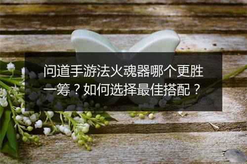 问道手游法火魂器哪个更胜一筹？如何选择最佳搭配？
