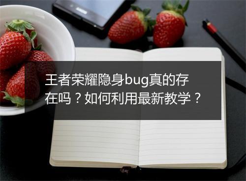 王者荣耀隐身bug真的存在吗？如何利用最新教学？