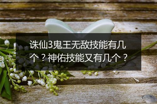 诛仙3鬼王无敌技能有几个？神佑技能又有几个？