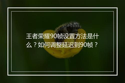 王者荣耀90帧设置方法是什么？如何调整延迟到90帧？