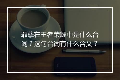 罪孽在王者荣耀中是什么台词？这句台词有什么含义？