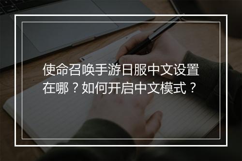 使命召唤手游日服中文设置在哪？如何开启中文模式？