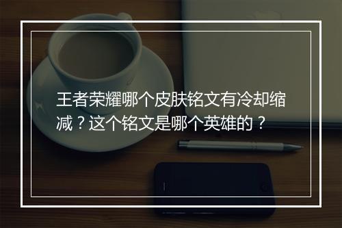 王者荣耀哪个皮肤铭文有冷却缩减？这个铭文是哪个英雄的？