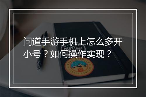 问道手游手机上怎么多开小号？如何操作实现？