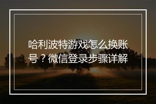 哈利波特游戏怎么换账号？微信登录步骤详解