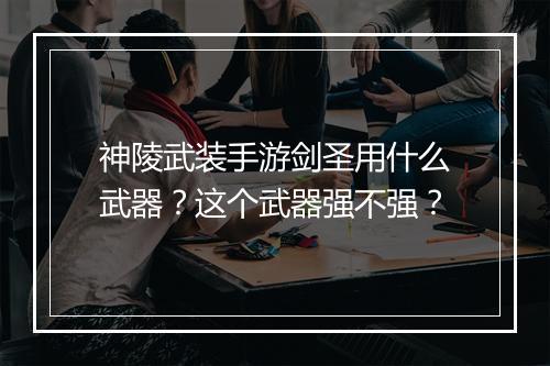 神陵武装手游剑圣用什么武器?这个武器强不强?